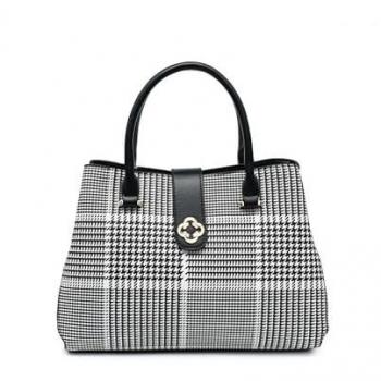 Triple Compartment Zip Closure Satchel