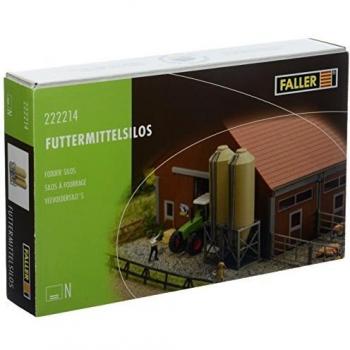 Faller FA 222214 - Futtermittelsilos, Zubehör für die Modelleisenbahn, Modellbau