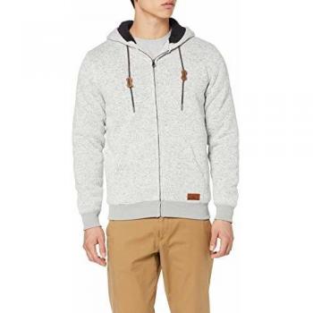 Quiksilver Keller Hoodie con Cremallera y Capucha, Interior Sherpa, Hombre, Gris