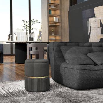 Round Pouffe - Homcom