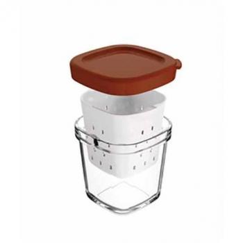 Pot avec couvercle marron yaourtière Multidélices SEB
