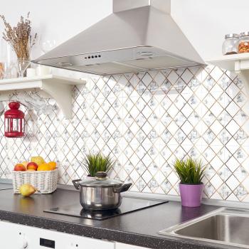 Adhesivos de Pared Efecto Mármol con Diseño de Diamantes