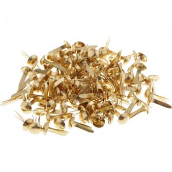 200 Pieces Mini Gold Round Brads for Scrapbooking