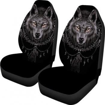 Cojín de Asiento Frontal Lobo Gris para Automóviles
