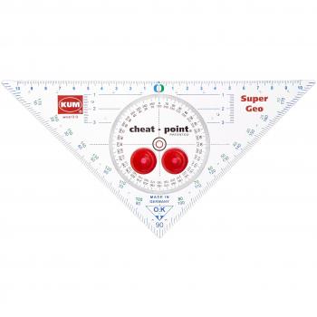 10 x Kum Geometry Triangle with Super Geo 1 Protractor Cheat Point