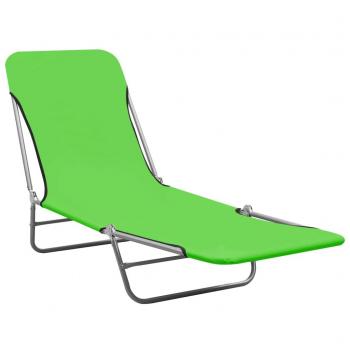 VidaXL 2-Pack Foldable Sun Lounger with Steel Base and Green Cover