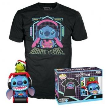 Funko Pop Disney Stitch Gamer mit Frosch und T-Shirt