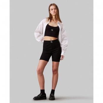 Calvin Klein Short Slim Fit de Tela Canalé para Mujer