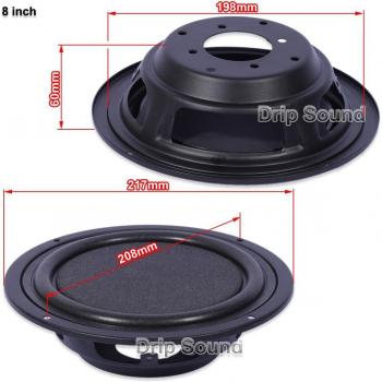 5/6.5/8 Inch Auxiliary Speaker Bass Woofer with Foam Edge
