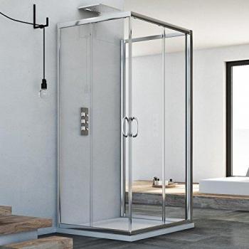 Mampara de Ducha Idralite 3 Lados Vidrio Transparente 70x100x70 cm