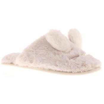 Soft Cream Bunny Mule Slippers – Women’s Faux Fur Mules (Small)