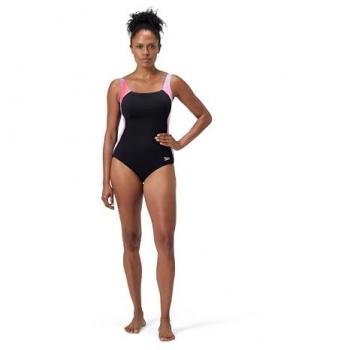 Speedo Damen Badeanzug Shaping LunaLustre Print 1-Personen Schwarz W36/L40
