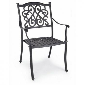 Sedia da Giardino in Ferro C‑BR Ivrea Antracite – Impilabile, 65x60x92 cm