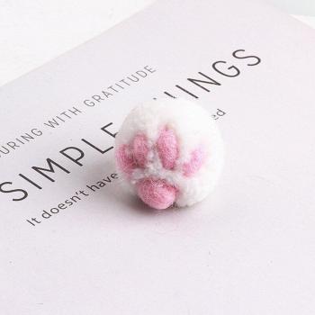 Handmade Wool Felt Gray Cat Paw Claw 3.4cm Dia