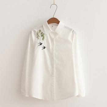 Blusa Primavera Bordada Manga Larga
