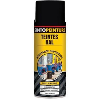 Peinture aérosol noir mat 400ml SINTO