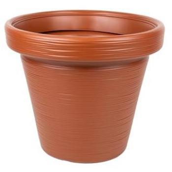 Maceta Decorativa Terracota con Diseño Rayado – Unidad Individual