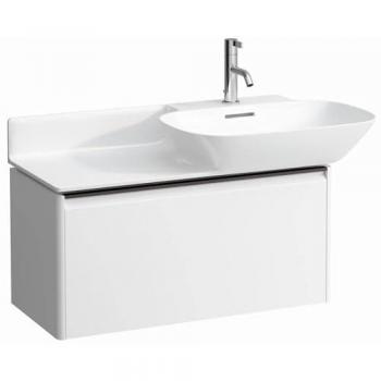 LAUFEN BASE für INO Waschtischunterschrank H4030031102601 77x36cm, 1 Schublade, Griffleiste Aluminium schwarz, weiß matt