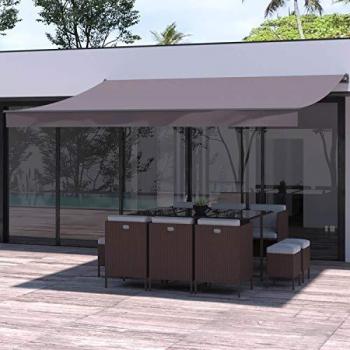 Adro - Store banne manuel 4x3m taupe polyester