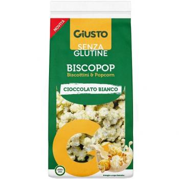 Giusto senza glutine biscopop biscottini & popcorn cioccolato bianco 80 g