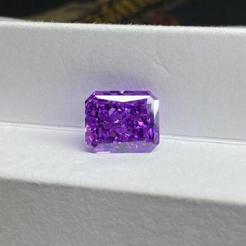 Meisidian 6A Radiant Cut Purple Cubic Zirconia (CZ) - Crushed Ice, 10x12mm, 12cts