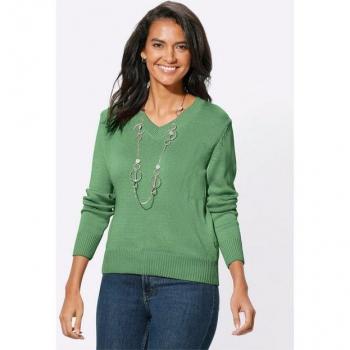 Damen Strickpullover mit V-Ausschnitt