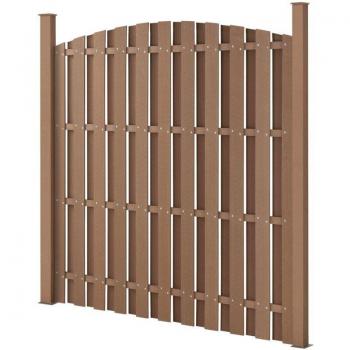 Cerca Semicircular de Madera Compuesta Marrón 185x193 cm