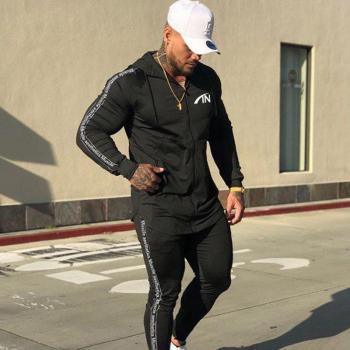 ROEGADYN Men's Zippered Fitness Tracksuit