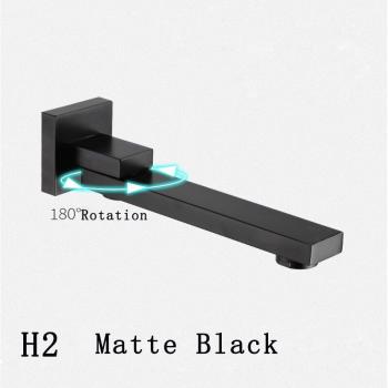 BECOLA Wall-Mounted Square and Round Brass Chrome/Black Waterfall Shower Faucet Spout