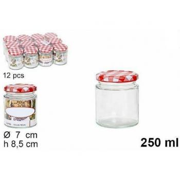 Barattolini in Vetro 250ml con Coperchio - Set da 12