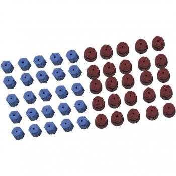 50-Pack Car Air Conditioning Valve Service Caps - High and Low 13mm & 16mm, Blue & Brown