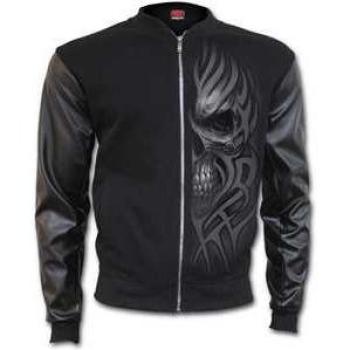 Urban Spiral Bomber XL with Piqué Cotton and PU Leather Sleeves