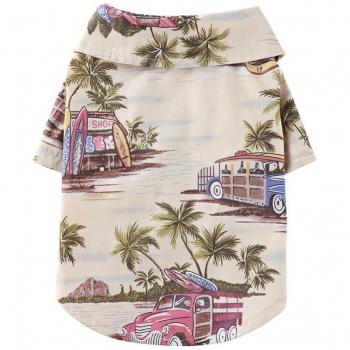 Blusa de Verano para Mascotas con Patrón Hawaiano
