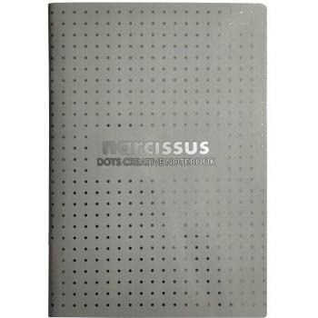 Carnet Bloc Note Narcisse Gris Premium A4 à Grille Poinçonnée – 6 Unités, 48 Pages – Parfait pour Bullet Journaling et Organisation