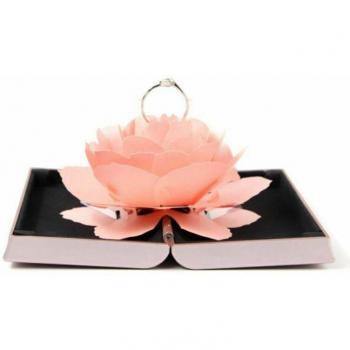 3D Rose Ring Box Wedding Jewelry Storage Case
