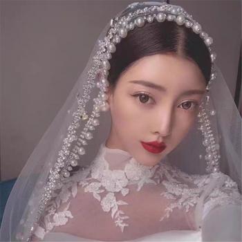 Vintage Bridal Hair Accessories Pearls Veil