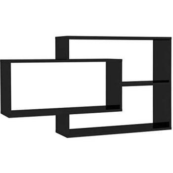 Wandregal Hochglanz schwarz 104 x 24 x 60 cm Spanplatte