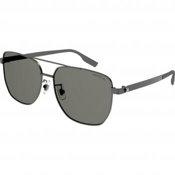 Montblanc Man 0184SK Metallic Rifle-Style Grey Sunglasses