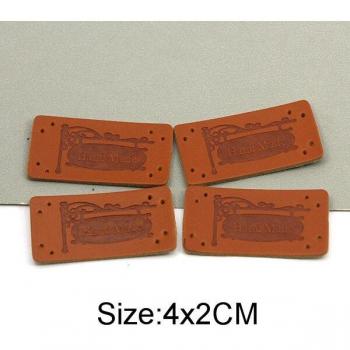 20 Count Leather Sewing Tags in Brown Featuring Animal Motifs