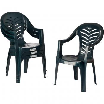 Patio Dining Chairs - Palma Design, Set of 6 - Green