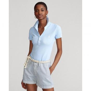 Polo Ralph Lauren Poloshirt Slim Fit Julie Hellblau Damen Größe: XL