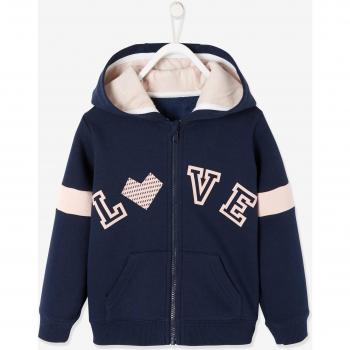 Sudadera azul oscuro con detalles gráficos para niña