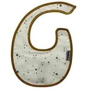 Babero Circular Con Velcro Sky Beige 16x19 cm