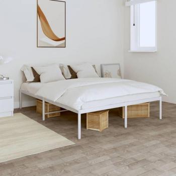 Cama Metal Blanca TORANA 140x200 cm Sin Colchón