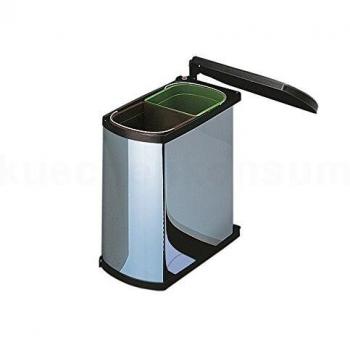 Poubelle de cuisine encastrable sous évier 2 bacs 16L Hailo AS Duo