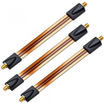 DeleyCON 3x Fensterdurchführungen SAT Kabel 17cm flexibel / 26cm Länge - Kupfer
