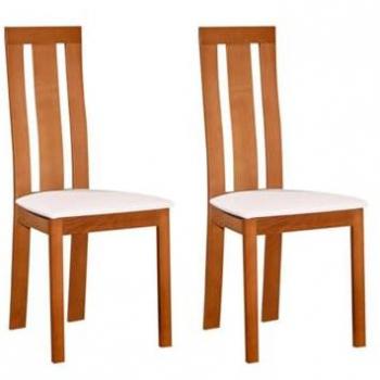 Lot de deux chaises DOMINGO – Hêtre chêne, finition marron