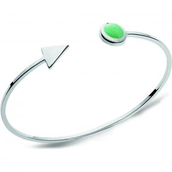 Pulsera de Plata Rhodiada con Aventurina Verde
