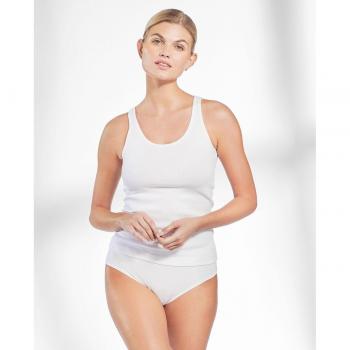 Camiseta Interior Acanalada Blanca Mujer - Bread & Boxers