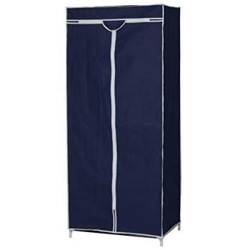 Armadio tessuto blu 70x45x160 cm con porta a battente